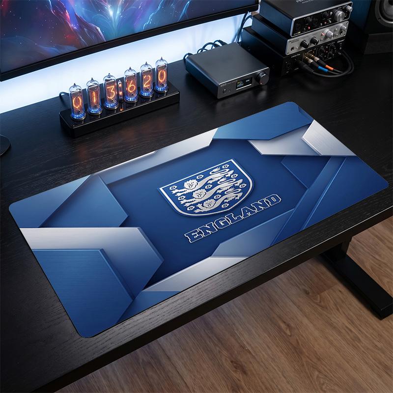Alfombrilla de ratón con escudo de la selección de fútbol de Inglaterra, Alfombrilla de escritorio extendida de goma antideslizante para juegos, oficina, portátil, regalo para fan