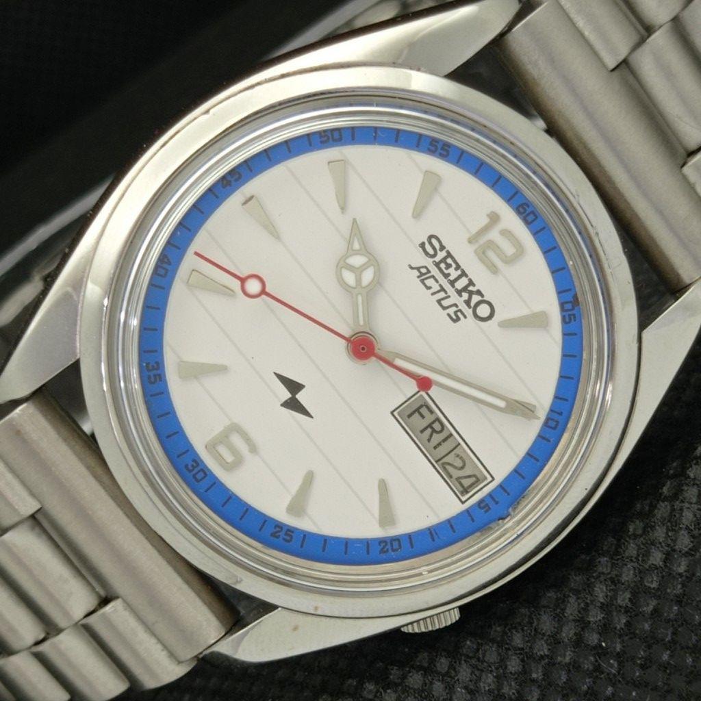 

USED RARE SEIKO ACTUS AUTO VINTAGE 7009A JAPAN MENS WHITE WATCH 545d-a287012-2 SKU545d-a287012