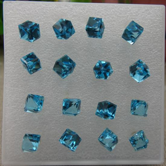 Koreanische 6mm Glas Kristall Würfel Ohrringe, Mehrfarbig, 8 Paare