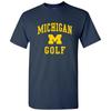 T-shirt da Golf con Logo ad Arco dei Wolverines dell'Università del Michigan - Blu Navy