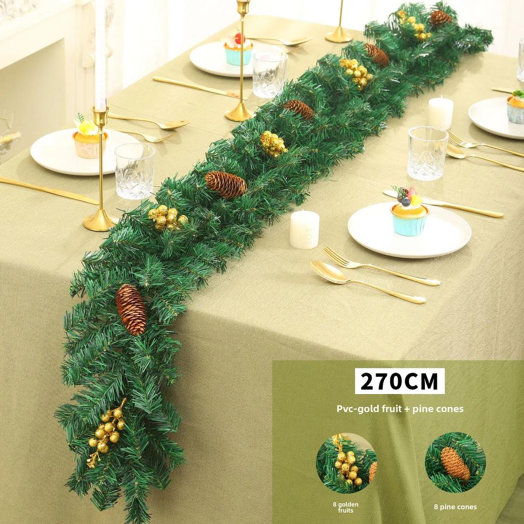 Christmas Vine PVC Garland Window Display Decor for Store Shop Festive Mall Scene Setting Arrangement Props