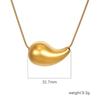 Cross-Border European And American Hot-Selling Stainless Steel Hollow Water Drop Pendant Necklace High-End Women'S Personality Comma Collarbone Chain