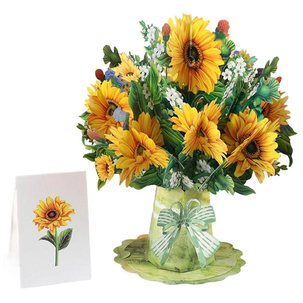 Premium 3D Aufklappbare Blumenstrauß-Karte Muttertagsgeschenk Grußkarten Valentinstag Jahrestag Dankeskarte Geburtstag 2026 Du D R6U0