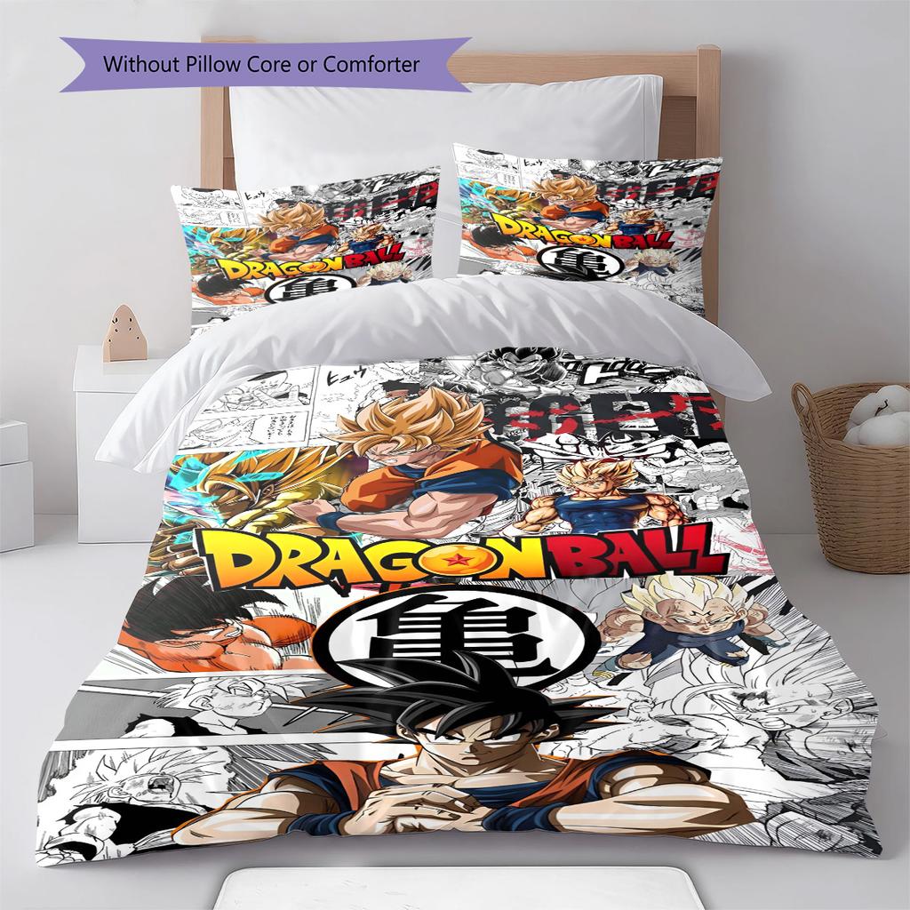 Dragon Ball Front View Pose Bedding Set Anime Duvet Cover Polyester Soft Comforter Set -QJY