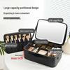 Illuminated LED Makeup Bag with Mirror - Large Capacity Multifunctional Organizer Box.