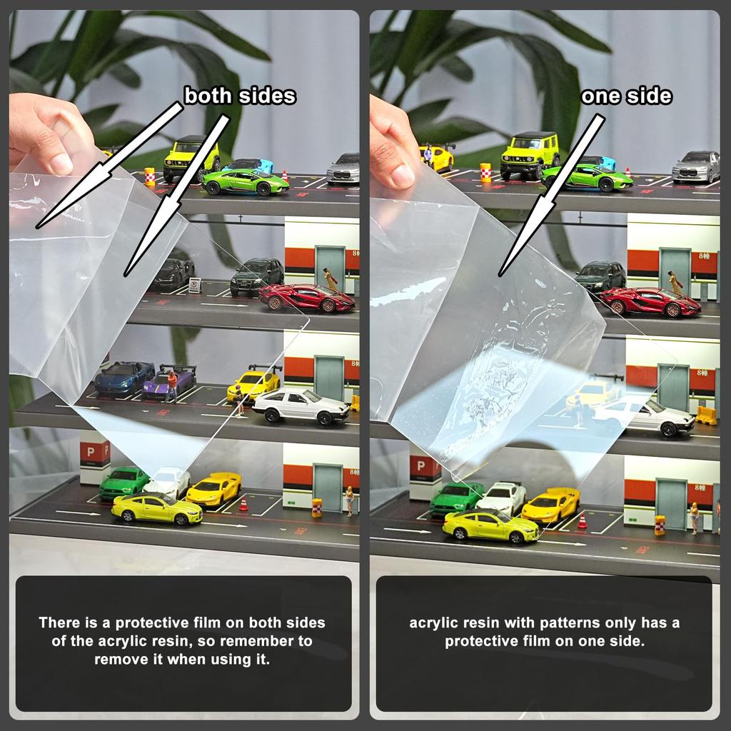 Shoucangjia 1/64 Scale Diorama Garage Model Car Display Case for Hot Wheels, Tomica, and Matchbox, Little Toy Car Storage Organizer