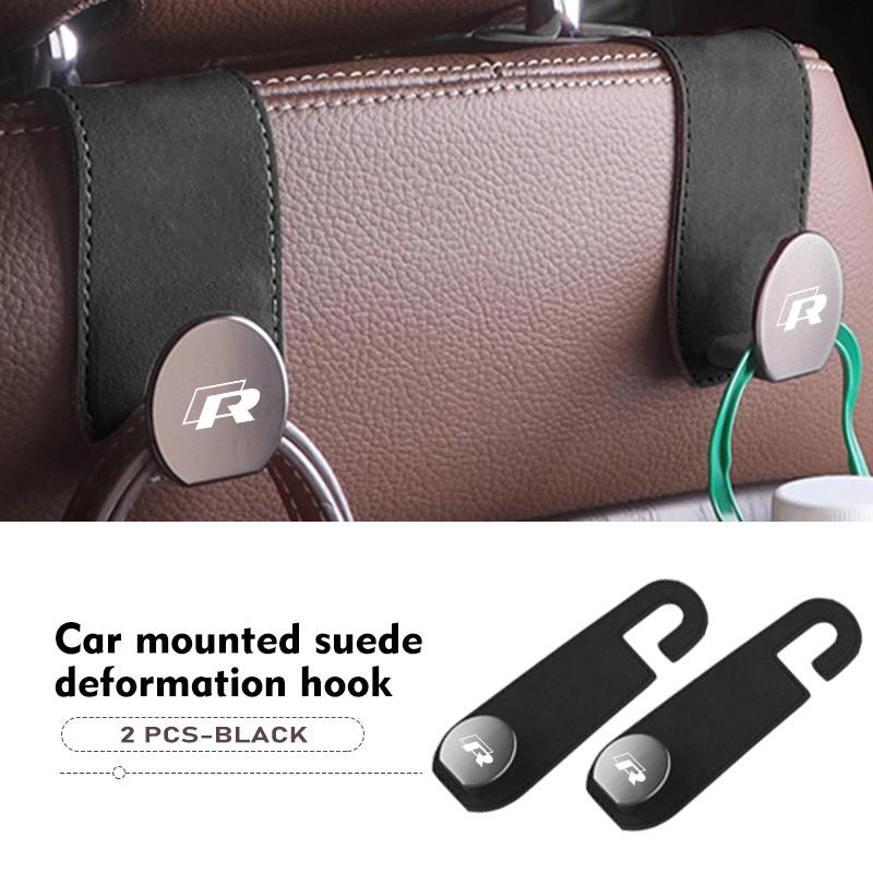 Car Seat Back Deformation Hook Suede Alloy Auto Headrest Hanger For Volkswagen VW Golf Polo 4 5 6 Passat B5 B6 B7 CC Jetta ws9