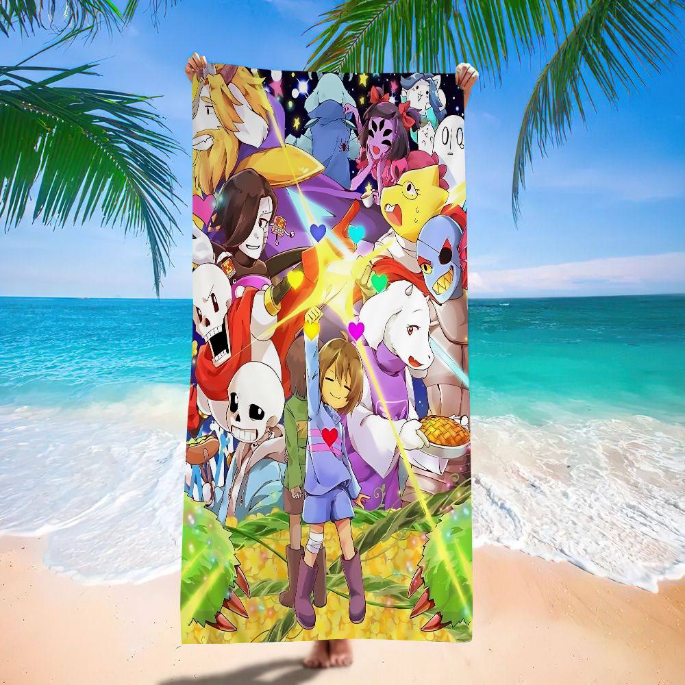 Game U-Undertale Bath Towel Microfiber Soft Water Absorbing Breathable For Girl Kids Decorative Cartoon Beach Towel