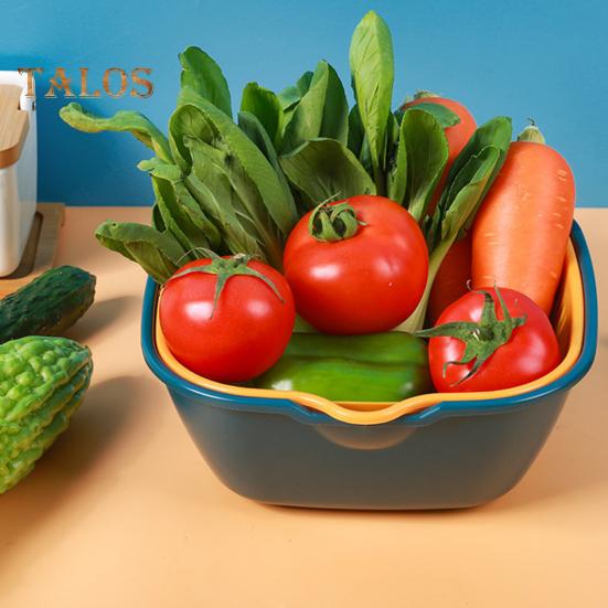 8-teiliges Abtropfbecken für die Küche, ausgehöhlt, schnelle Entwässerung mit kleinen Ohren, Abtropfkorb, Obstsalat, Waschen, Aufbewahrung, Sieb, Abtropffläche, Gemüsereinigung