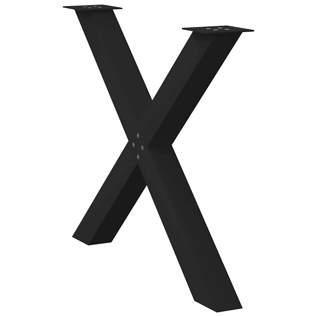 Vidaxl Nogi Do Stołu Jadalnego, 2 Szt., Czarne, 90X(72-73) Cm, Stal