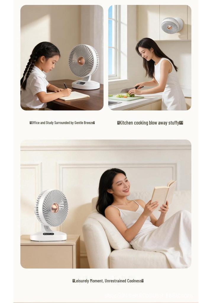 2026 Desktop Mini Electric Fan with Digital Display for Dorm Rooms