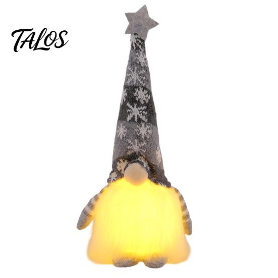 Nordic Gnome Decoration Lighted Christmas Decoration, Small Plush Swedish Doll, Winter Light Glowing Up Elf Ornament for Xmas Party Home Office Table