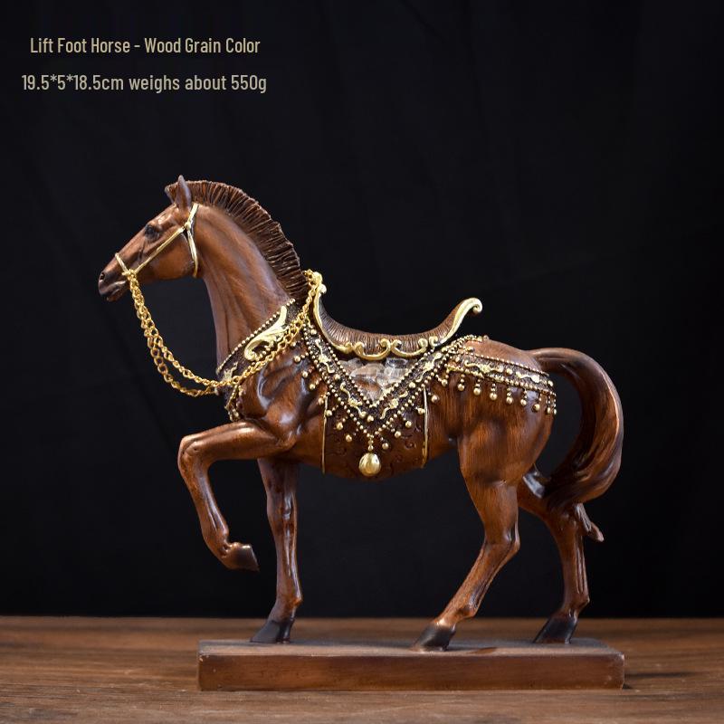 Elegant Resin Horse Ornaments for Luxury Home Decor – Perfect for Living Room and Wine Cabinet.