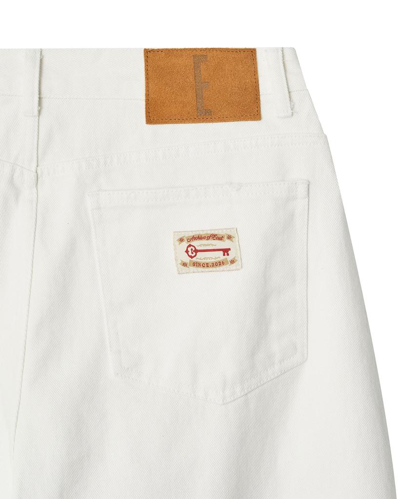 Iuteu Archive Label Denim Pants / White