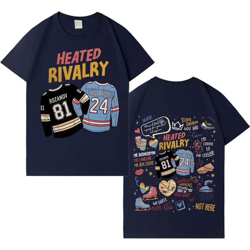Heated Rivalry Shane Hollander Ilya Rozanov Trendy Graphic Tshrit Men Women Clothing Streetwear Tee Shrits Casual Short Sleeves