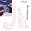 Clothing Patterning Ruler Sew French Curve Ruler Metric Shaped Plastic Sewing Tools Include Curve/Triangular Rule Tracing Wheel for Beginners