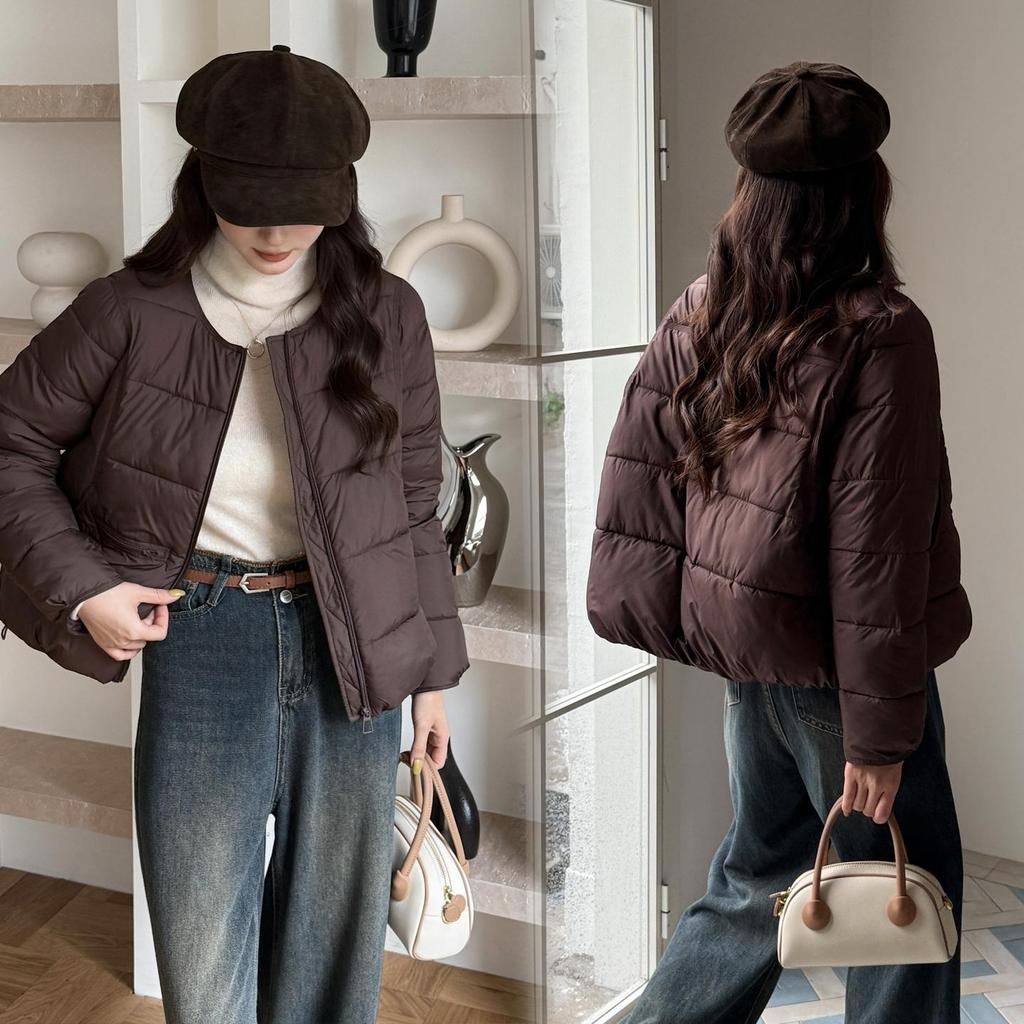 Autunno Inverno Ispessito Caldo Parka Donna Casual Carino Tinta Unita Tasca Grande Giacche Larghe Capispalla