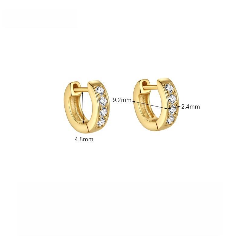 Simple Smooth Inlaid Zircon Geometry Earrings For Women Authentic 925 Sterling Silver Simple Wedding Engagement Fine Jewelry Gif