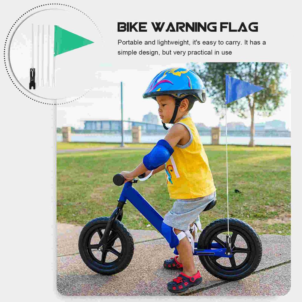 Portabandiera riflettente con biciclette per bambini sicurezza per accessori bici poliestere coda triangolare ciclismo bambino alta visibilità
