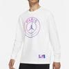 Air Jordan x Paris Saint-Germain Long-Sleeve Tee White Men Tops CZ0792-100