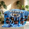 Custom Name Personalized Manchester City FC Print Blankets, Home Decor, Bedroom, Sofa, Camping, Couch, Gifts for Birthday Christmas