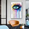 Abstract Graffiti Art Eye Tears Canvas Painting Wall Art Posters Print Wall Pictures for Living Room Bedroom Home Cuadros Decor