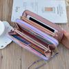 Women's Double Zipper Leather Clutch Wallet: Stylish Long Wallet & Phone Bag with Large Capacity & Coin Purse