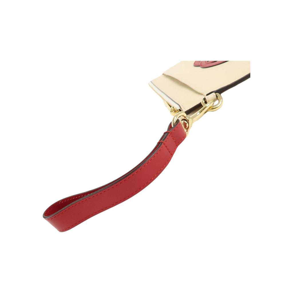 Gucci Série G Dupla Costura Duplo G Logo Zíper Porta-Documentos Clutch Feminino Bege 658843-0QGCG-9397