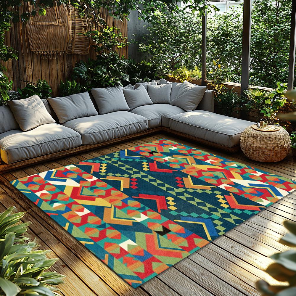 Stylish Geometric Area Rug Non Slip Indoor Outdoor Doormat Modern Abstract Pattern Floor Mat Home Decor Living Room Kitchen Wash
