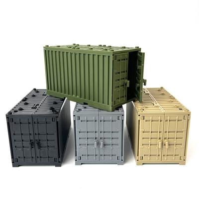 MOC WW2 Military Container Weapon Boxes Building Block Figure Army Soldier Accessories DIY Military Transport Case Brick Kid Toy