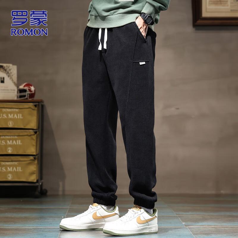 ROMON Мужские зимние вельветовые брюки-джоггеры свободного кроя 2XL