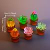 6 Night Light Mini Succulent Cactus Plants - Colorful Resin Fairy Garden Accessories, Cute Desktop Decoration, Suitable for Home