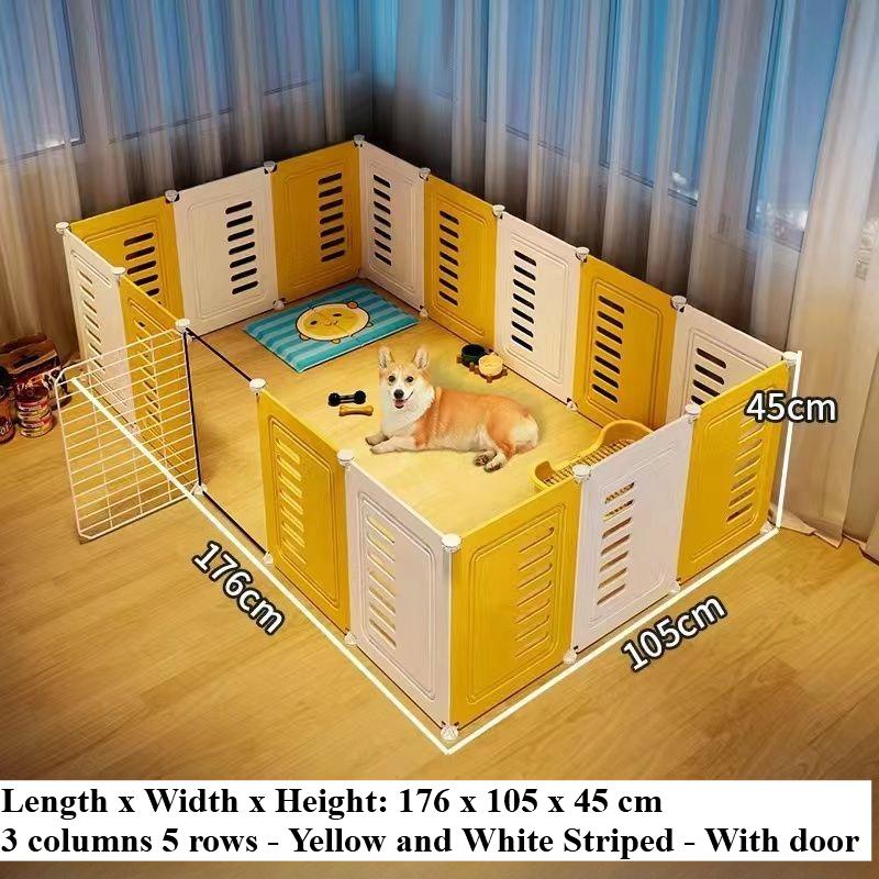 Dog Enclosure Household Small Dog Superlarge Free Space Indoor Isolation Pet Cage Training Toilet Fence Dog Den Free Combination