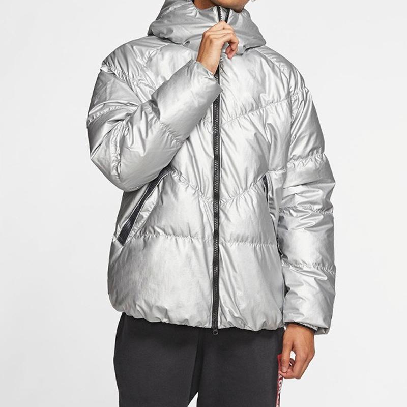 Nike Metallic Hooded Down Jacket Winter Edition Men Jackets Silver BV4709-096