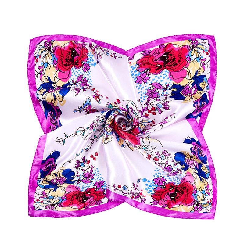 1Pc Square Flight Attendants 50x50CM Elegant Women's Scarfs Fashionable Hijab Bandana Polyester