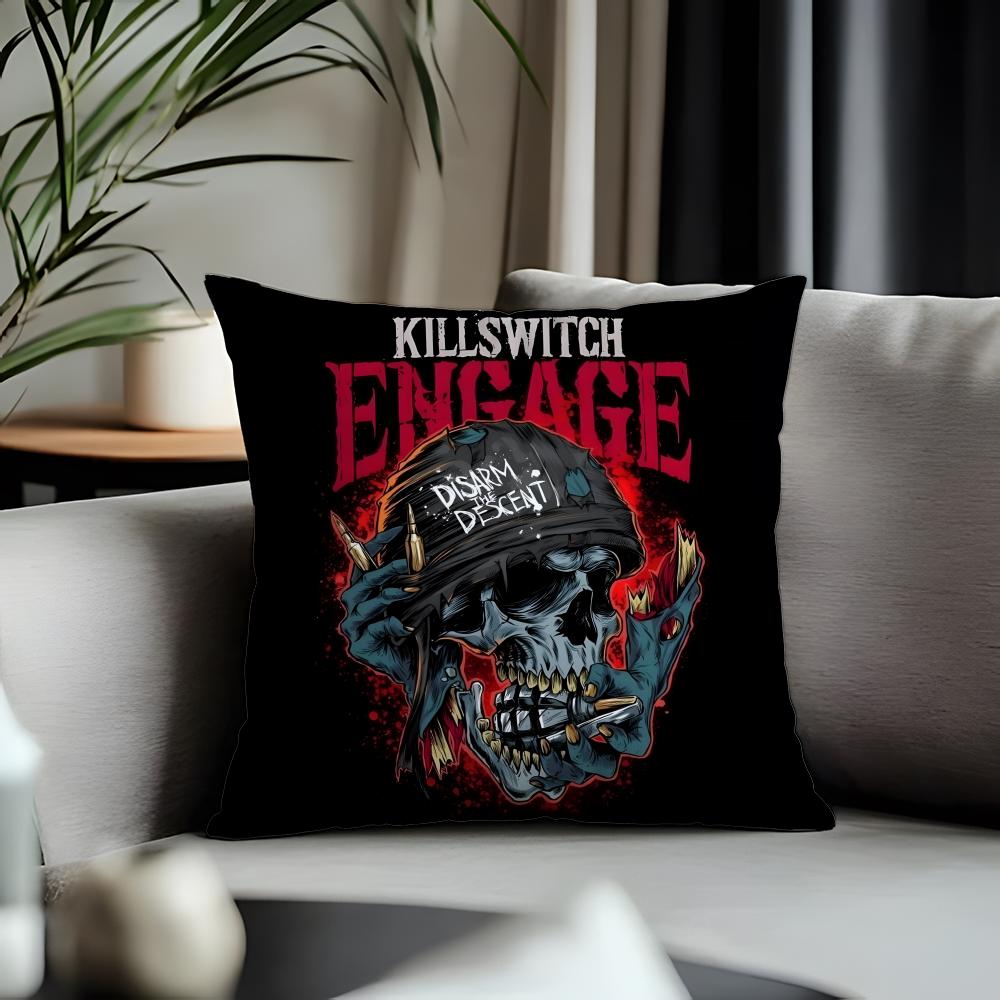 Trending Kkillswitch Engageied Cushion Cover Antidustmite Pillowcase Invisible Zipper Silky Short Plush Sofa Cushion Cover