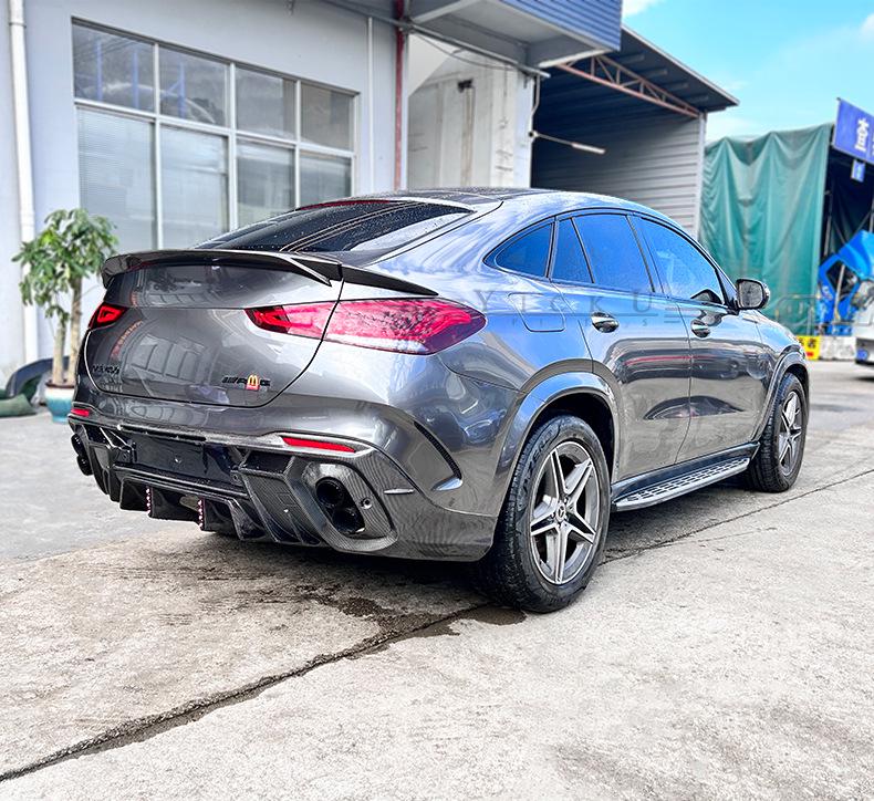 Mercedes GLE Coupe LD Style Carbon Fiber Rear Diffuser with Lights, Four-Outlet Exhaust Tips (2020-2025)