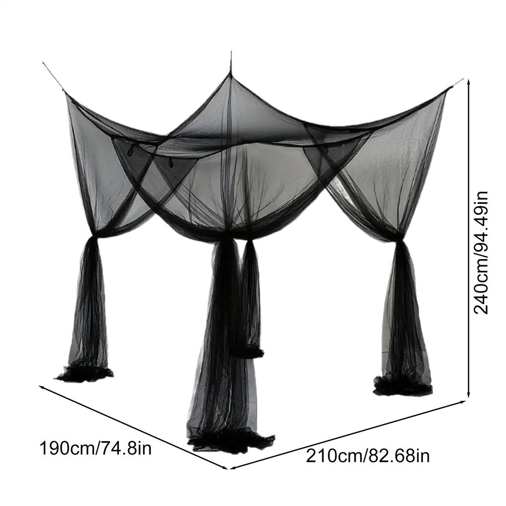 

Намет-сітка на ліжко Бар єр від тварин Для кемпінгу Легке встановлення Дрібна сітка Дитячі манежі Упаковка Складаний Для дому Туризму Альпінізму чорний