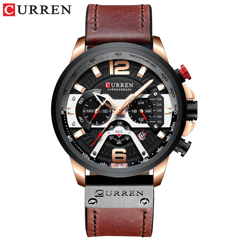CURREN 8329 Trendy Men's Waterproof Multifunction Six-Hand Fashion Watch with Large Dial