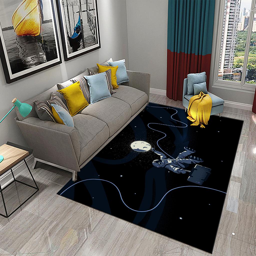 3D Cartoon Cute Astronaut Carpets for Living Room Kitchen Bedroom Bathroom Entrance Non-slip Area Rug Kawaii Kids Decor Carpet