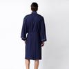 Men's Winter Solid Soft Lace-Up Shawl Bathrobe Long Sleeve Robe Coat