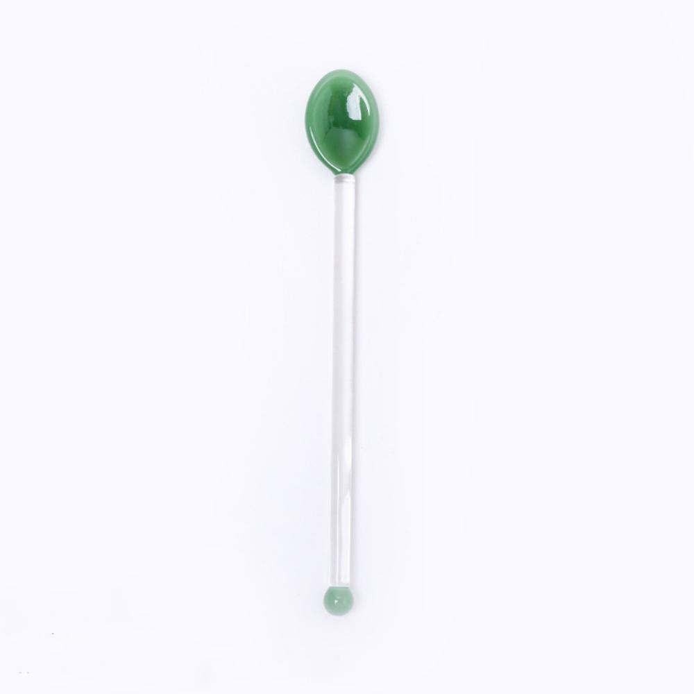 Glass Coffee Scoops With Long Handle Colorful And Cute Teaspoon Kitchen Accessories Milk Dessert Ice Cream Spoon