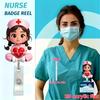Suport retractabil pentru ecuson acrilic roz plat, uniformă de asistent medical, suport practic pentru ecuson de identificare medicală pentru studenți la medicină și asistenți medicali profesioniști