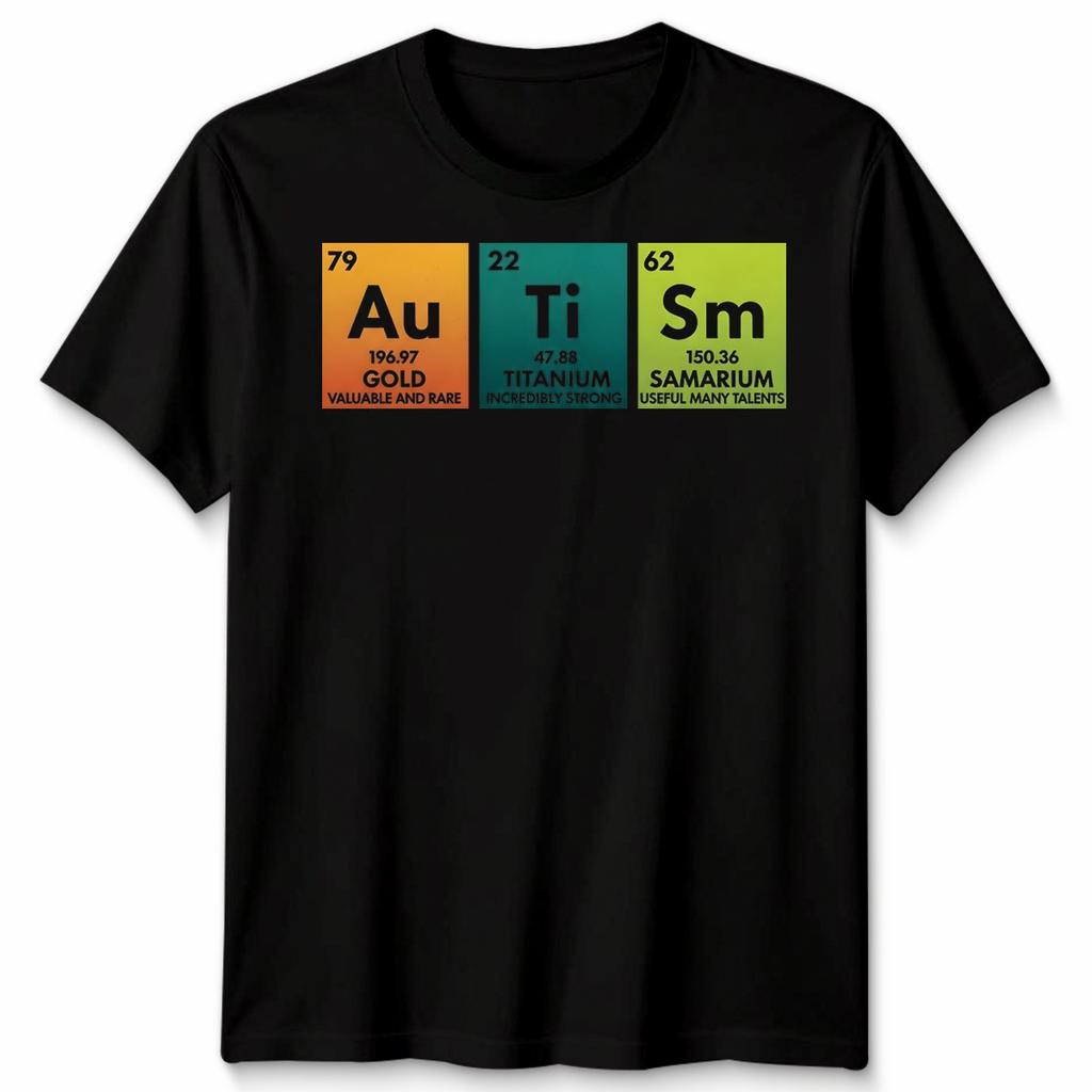 Autismus Bewusstsein Unisex Lustiges Autismus Periodensystem T-Shirt