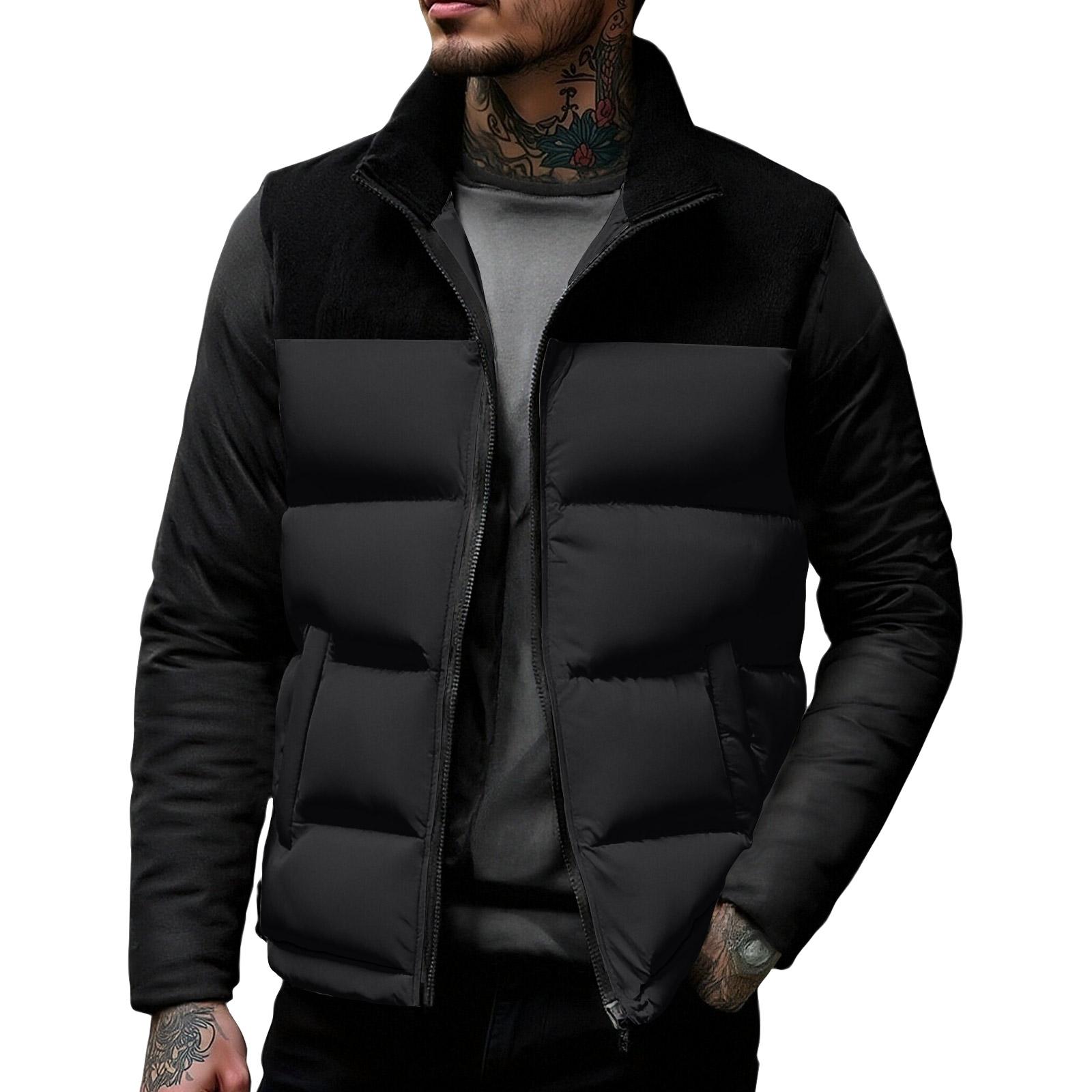 

Мужской вельветовый лоскутный жилет на молнии со стойкой, без рукавов, для улицы, повседневный, теплый XXXL чёрный