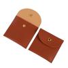 Leather Jewelry Storage Pouch: Dustproof Snap Button Bag for Necklace, Ring, Earring with Print Logo