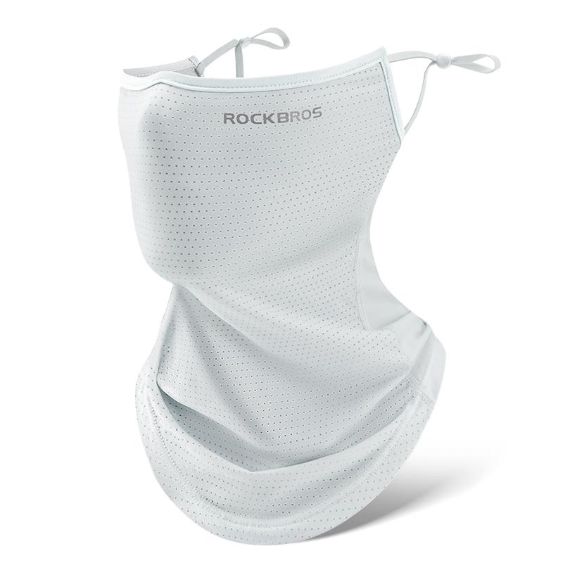 ROCKBROS Maschera Estiva in Seta Ghiacciata Protezione Solare Anti-UV Asciugatura Rapida Orecchie Regolabili Sciarpa Viso Traspirante Antipolvere Copricapo per Ciclismo