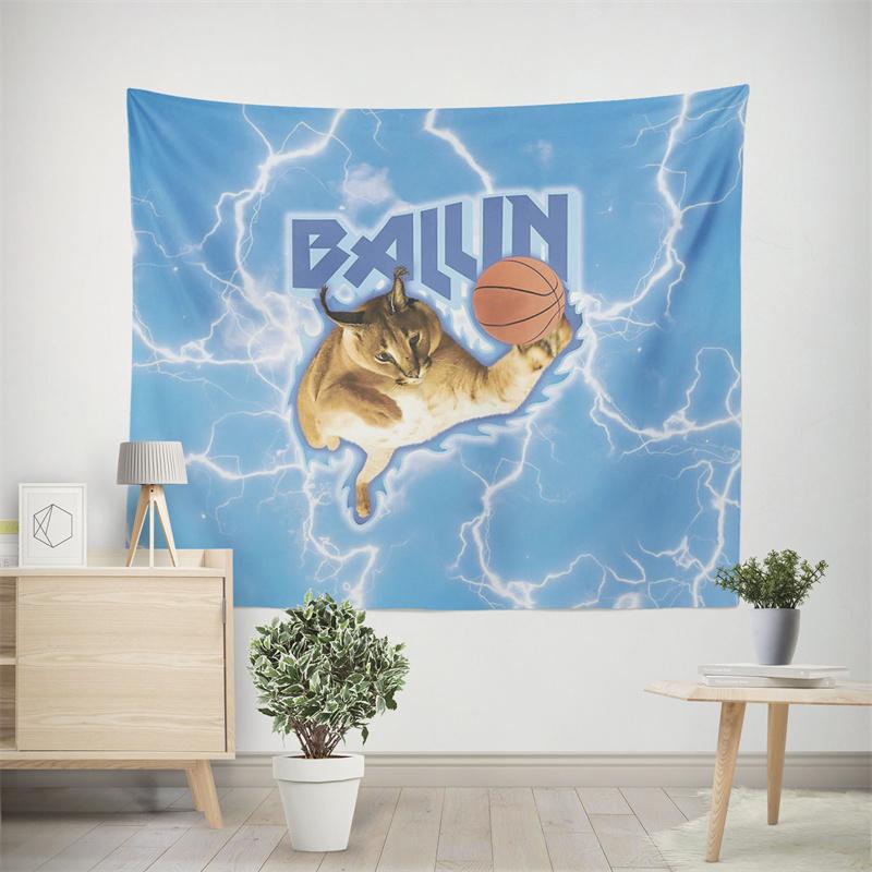

Aertemisi Big Floppa Balling Tapestry Wall Hanging Art for Bedroom Living Room Decor Party Backdrop 74x94cm(29x37in)