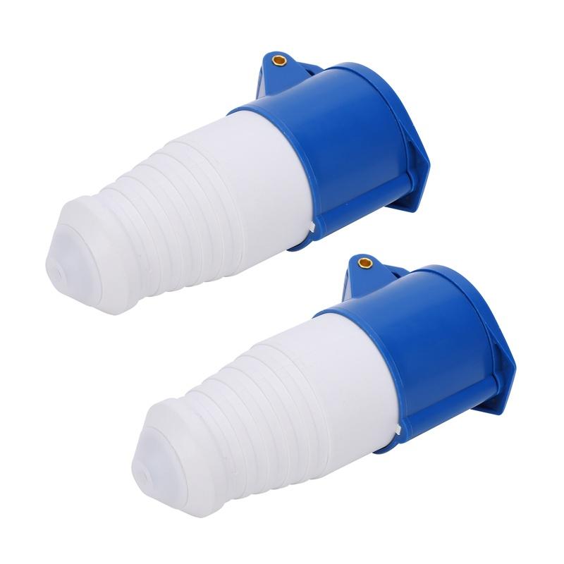 2Pcs Industrial Power Connector 3Pin 1Phase ExplosionProof Waterproof 16A 3 Hole 220250V