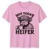 Not Today Heifer Highland Cow Coffee Pun Graphic TShirt